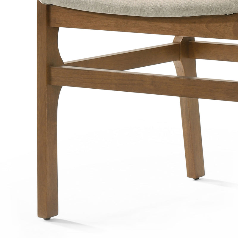 Contemporary Dining Chair Set Upholstered Fabric With Rubberwood Frame