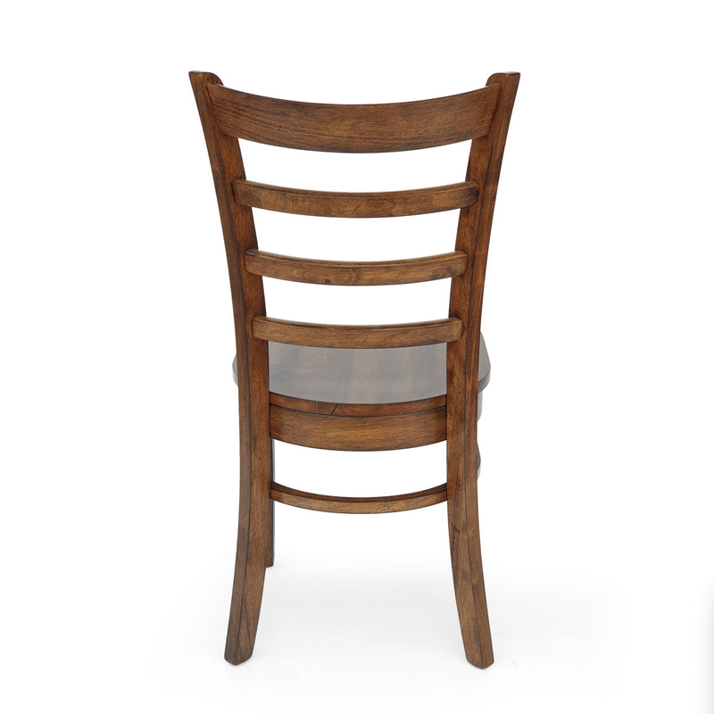 Farmhouse Style Dining Chair Set With Traditional Ladder Back Design