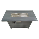 Sleek Outdoor Gas Fire Pit Table With Durable Construction And Lid - Gray