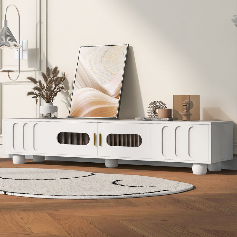 Modern TV Stand For TVs Up To 80", 2 Drawers And Cabinet