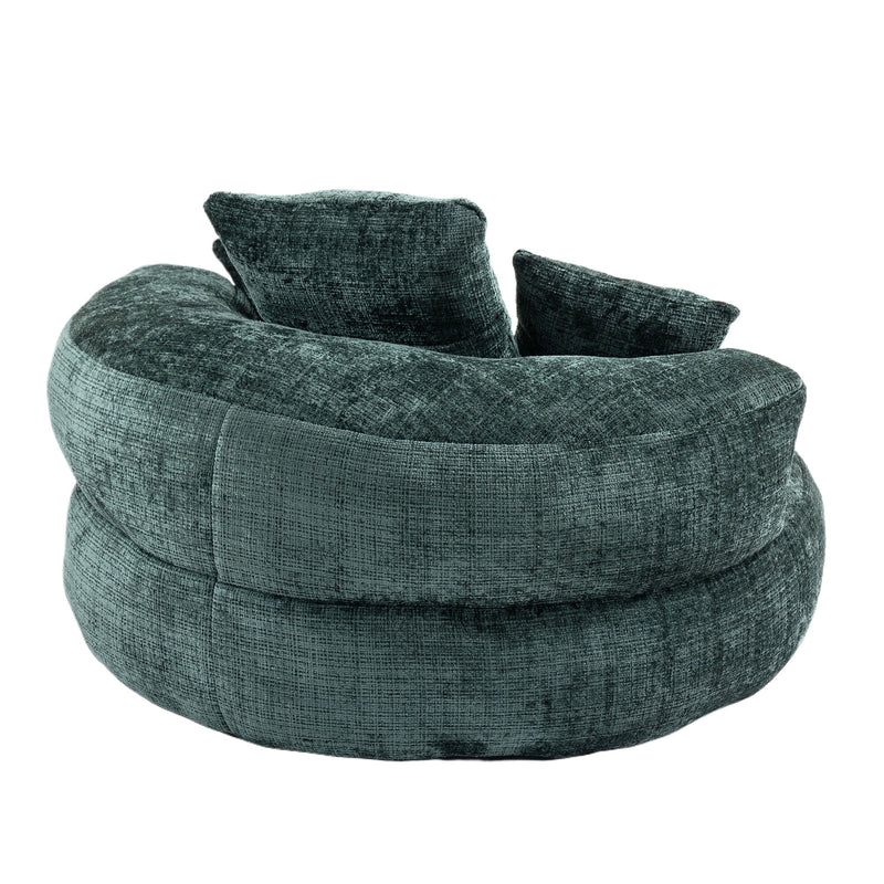 Lazy Sofa High Back Bean Bag Chair Couch With 3 Pillows