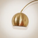 Oasis - Long Arm Gold Adjustable Floor Lamp With Round Marble Base - Gold / White Marble