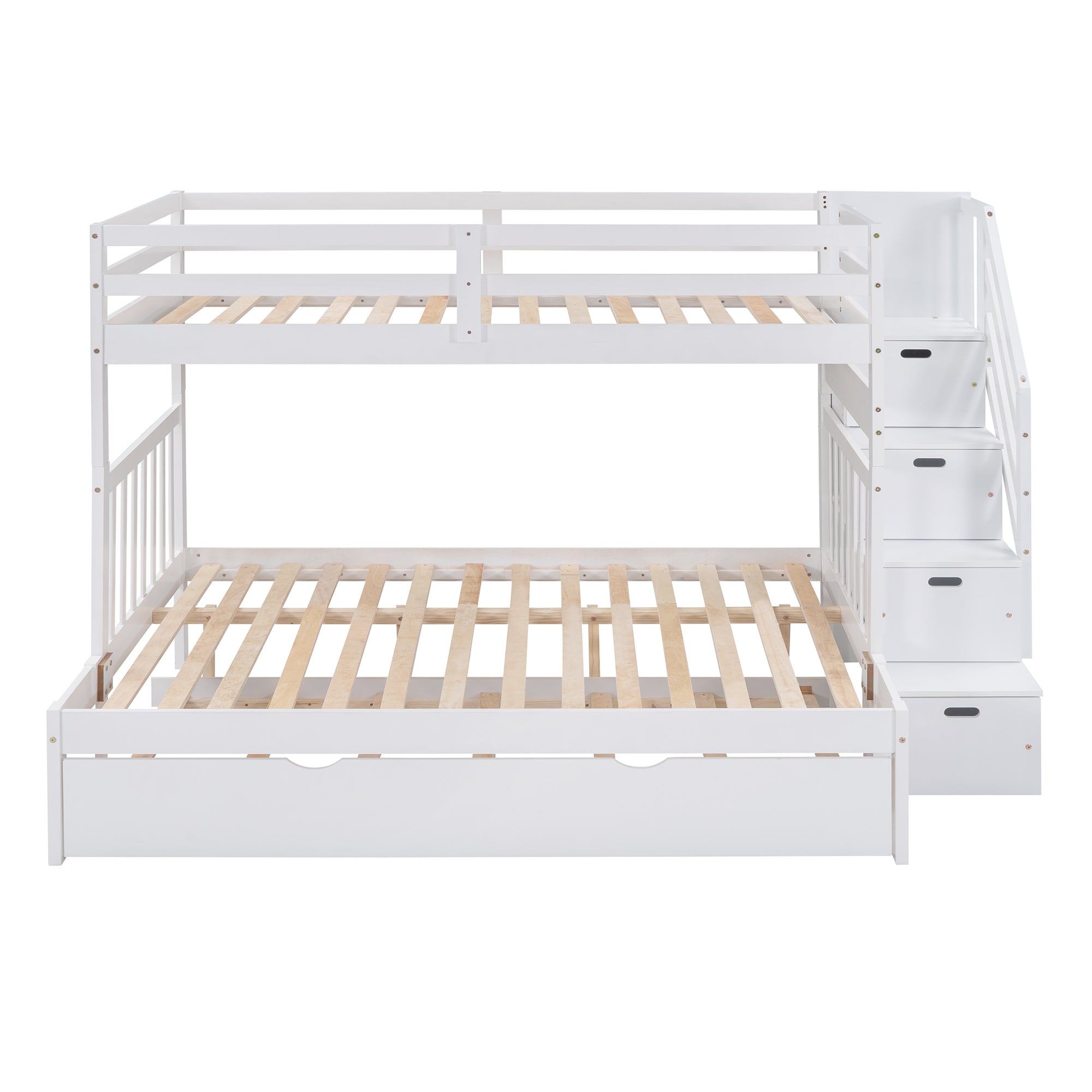 Twin over Twin/Full Bunk Bed with Twin Size Trundle (White)(OLD SKU :LP000025AAK) - Atlantic Fine Furniture Melbourne FL
