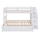 Twin over Twin/Full Bunk Bed with Twin Size Trundle (White)(OLD SKU :LP000025AAK)