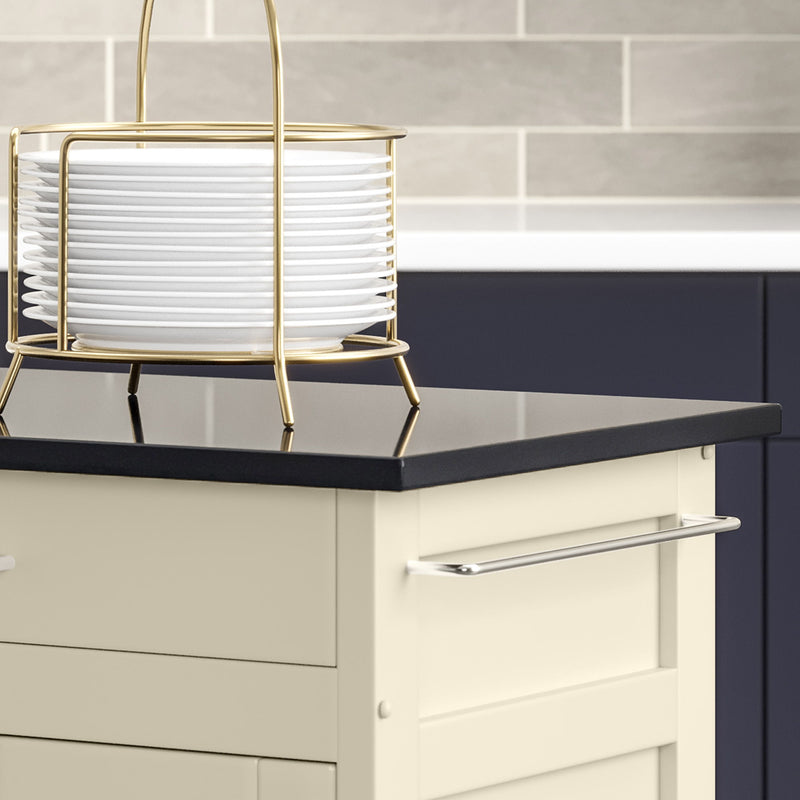 Create-A-Cart - 4 Doors Kitchen Cart - Black Granite Top