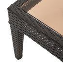 Nebulosity - Outdoor Accent Table With Square Glass Top - Brown Multi