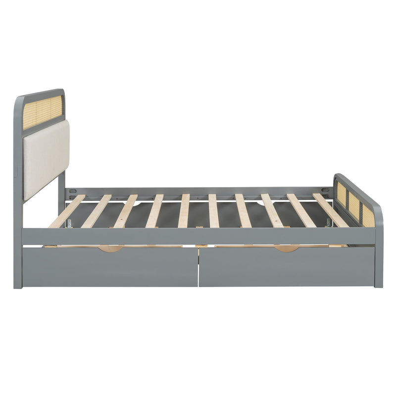 Platform Bed With Trundle And 2 Drawers