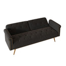 Luxurious Velvet Sofa Bed With Nail Head Trim And Matching Pillow