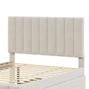 Upholstered Platform Bed With Twin Size Trundle And 3 Drawers
