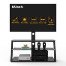 Multi-Function Angle And Height Adjustable Tempered Glass TV Stand - Black