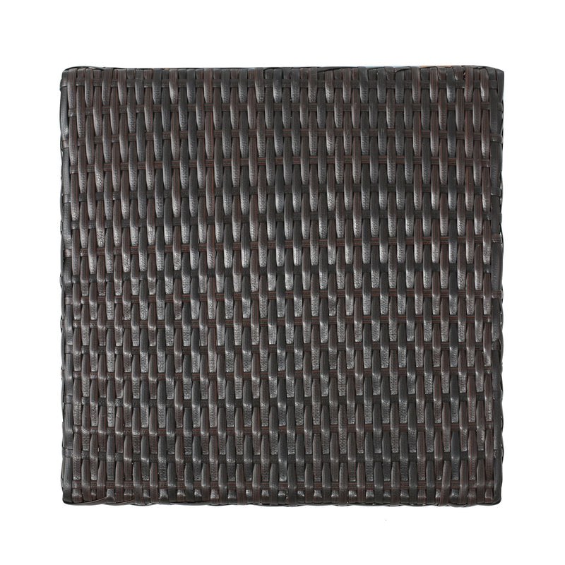 Outdoor Wicker End Table - Brown Multi