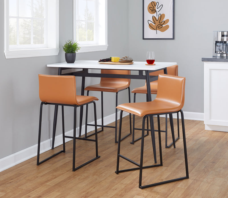 Marcel Mara - 5 Piece Upholsted, Contemporary Counter Height Dining Set