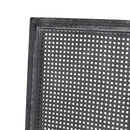 French Country Dining Chair With Rectangular Cane Backrest And Smooth Upholstered Seating