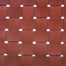 Rustic Wooden Dining Chair (Set of 2) With Genuine Leather Woven Upholstery - Brown