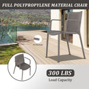 4 Piece Stackable Single Chairs With Vertical Stripe Design For All Weather