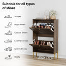 Shoe Cabinet, Freestanding Organizer For Entryway - Walnut