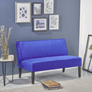 Contemporary Loveseat With Upholstered Fabric And Birch Wood Legs