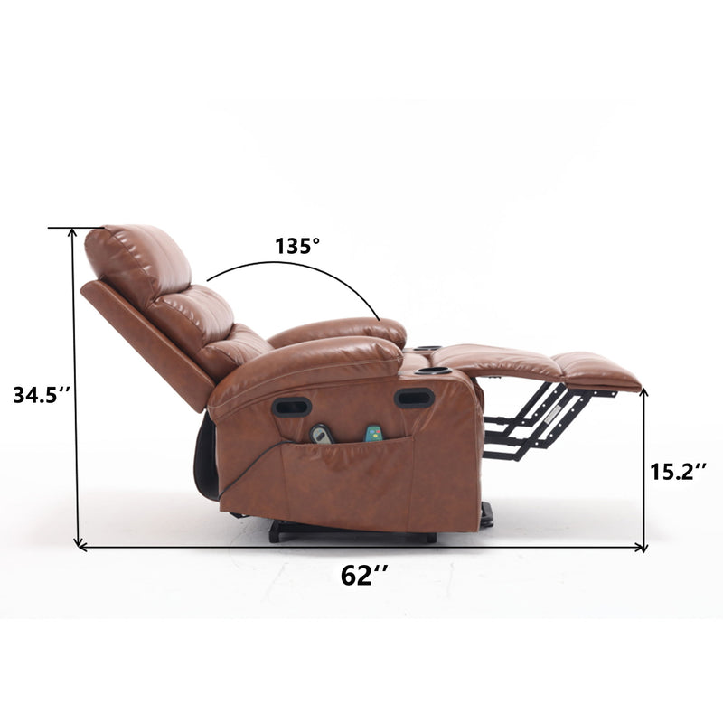 Cozy Electric Power Lift Recliner Chair Sofa For Elderly With Vibration Massage And Lumbar Heat