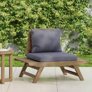 Aticus - 4 Person Outdoor Seating Group With Cushions, Slatted Club Chair - Dark Gray
