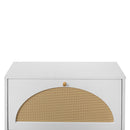 2 Door Shoe Rack, Rattan, Double Layer, Suitable For Living Room, Hallway - White