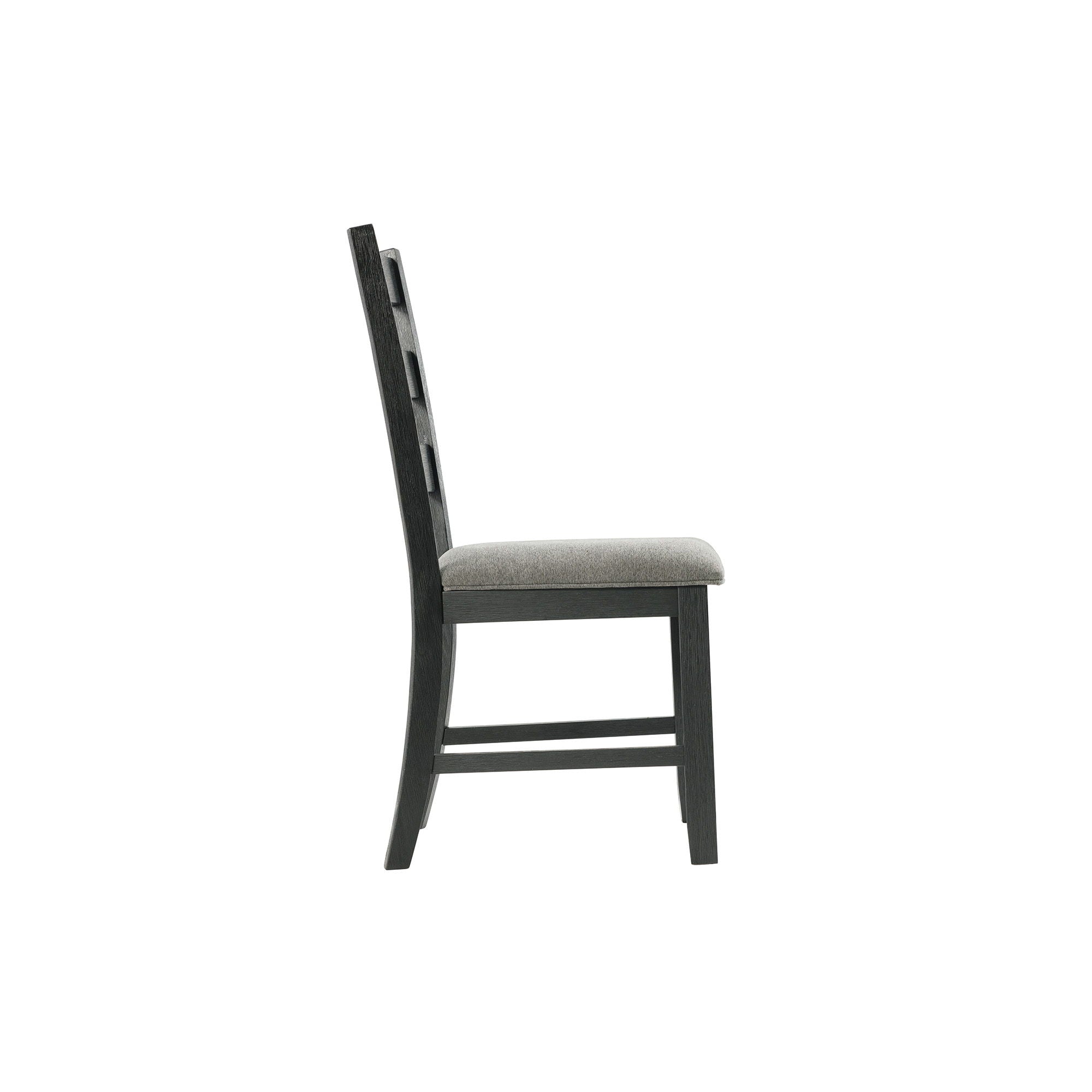 Martin - Dining Side Chair With Gray Fabric (Set of 2) - Black Finish