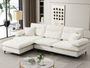 L Shaped Convertible Sectional Sofa 4 Seat Tufted Couch Set With Two Tone Adjust Legs Cloud Movable Ottoman