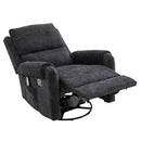 Manual Recliner Massage Chair With Swivel Rocker, 8 Massage Modes, Side Storage Pocket