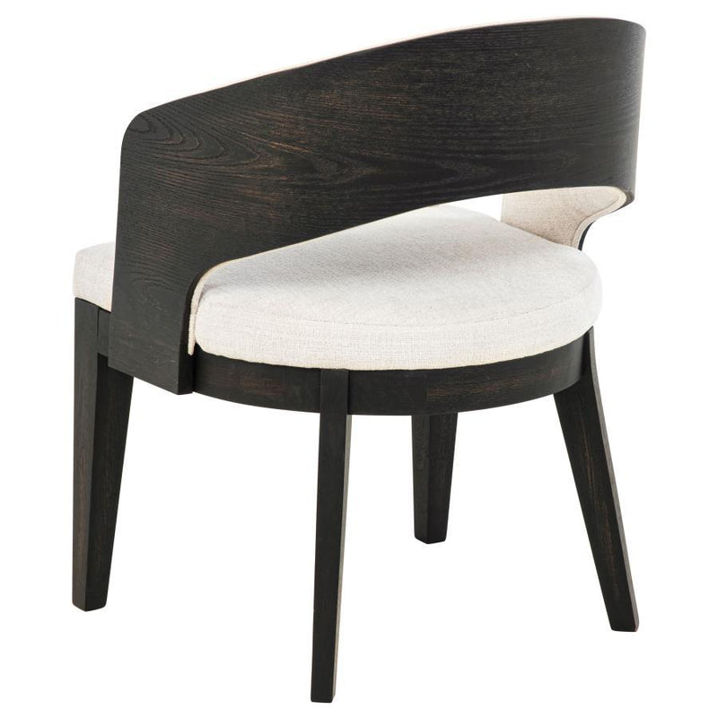 Leandro - 9 Piece Rectangular Dining Table Set - Cream / Burnished Black