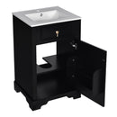 Elegant Bathroom Vanity With Ceramic Sink, Soft Close Door, Adjustable Shelf