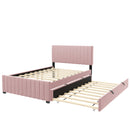 Elegant Upholstered Platform Bed With Twin Size Trundle