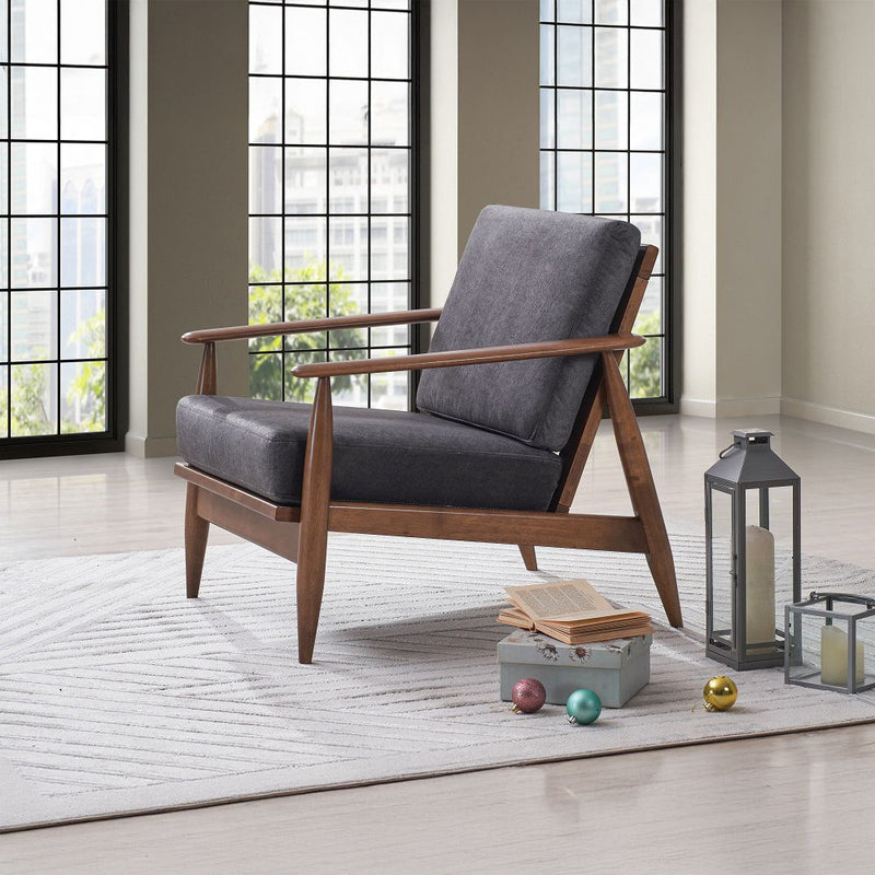 Alisa - Accent Chair - Charcoal & Brown