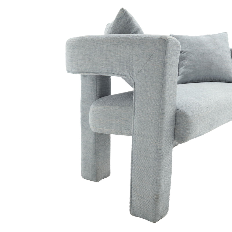 Modern Chenille Loveseat Sofa, Comfy Upholstered 2 Seater