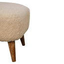 Boucle Square Footstool - Cream
