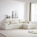 Modern Chenille Upholstered Sectional Sofa Couch Set With 6 Pillows,Free Combination