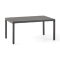 Outdoor Wicker Rectangular Dining Table With Iron Frame And Water Resistant Rattan