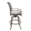 Cast Aluminum Bar Stool With Cushion (Set of 2) - Gray