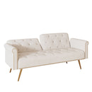 Luxurious Velvet Sofa Bed With Nail Head Trim And Matching Pillow