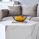 Modern Coffee Table With Complex Texture Patterns, Stylish And Durable Design - White