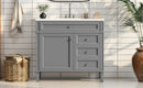 Bathroom Vanity & Top Sink, Modern Bathroom Storage Cabinet With 2 Drawers And A Tip-Out Drawer