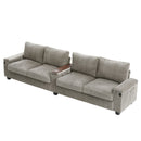 Modern 4 Seater Corduroy Sofa Couch With USB Ports And Hidden Storage