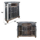 Rahma - Bar Table - Antique Ebony Top Grain Leather & Aluminum - Atlantic Fine Furniture Inc