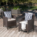 Outdoor Rattan Dining Chair With Straight Legs And Sloped Arms