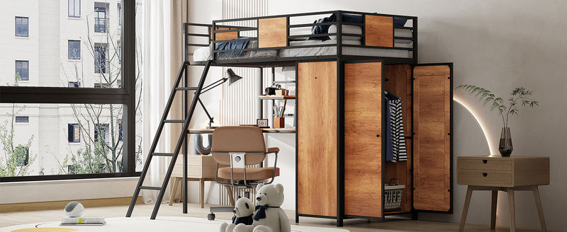 Loft Bed With L Shape Desk And Wardrobe
