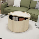 Coffee Table, Round Coffee Table, Modern Side Tables Accent End Table For Living Room, Apartment - Natural