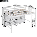 Loft Bed With 8 Open Storage Shelves And Built In Ladder