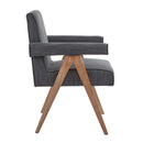 Contemporary Poppy Fabric Dining Armchair With Rubberwood Legs