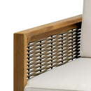Outdoor 4 Seater Acacia Wood Chat Set With Wicker Accents And Cushions - Teak / Mixed Brown / Beige