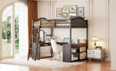 Loft Bed With Drawers, Cabinet, Shelves With Desk