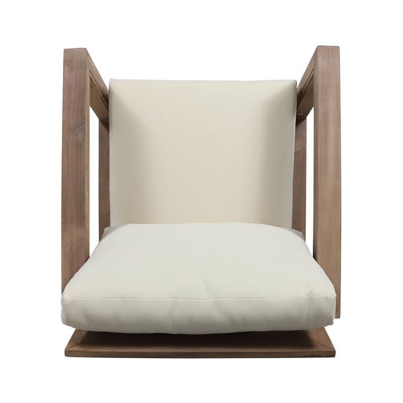Outdoor Club Chair With Back And Seat Cushion - Brown