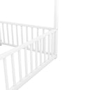 Metal Twin Size House Platform Beds 2 Shared Beds - Antique White